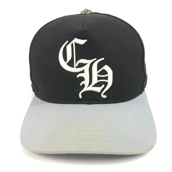 CHROME HEARTS CH logo Bicolor hat cap baseball cap cotton / polyester Black/gray - Picture 3 of 15